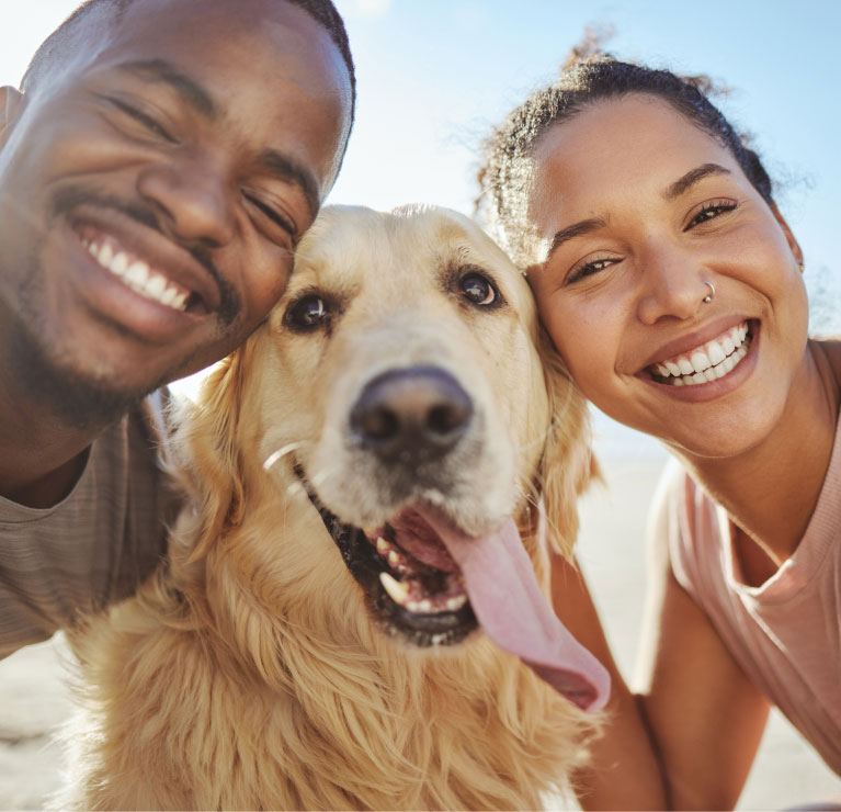 happy mishawaka couple with dog happy mishawaka couple with dog