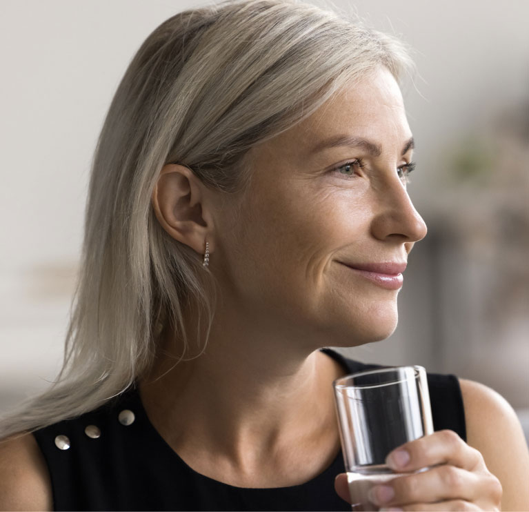 mishawaka woman modeling rhinoplasty