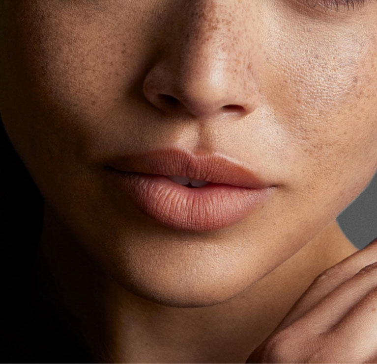 close up of chin and lips close up of chin and lips